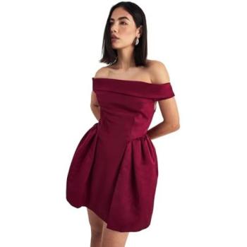 Satin Red Velvet Lantern Mini Dress – 8W