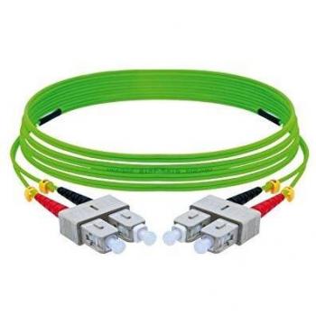 LWL Patchkabel 50/125 µm OM5 Faser SC Duplex Stecker/Stecker UPC lindgrün 50 m UPC-Schliff