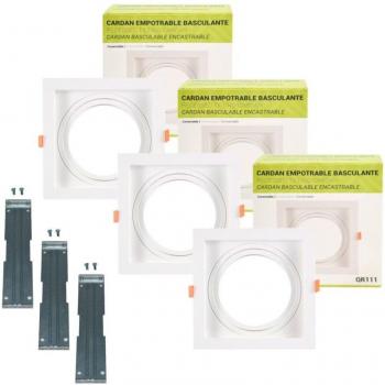Set di 3 Anelli Quadrati Cardanici per Downlight