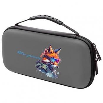 Pochette Switch Lite gris Taperso avec motif renard style ranger militaire personnalisable