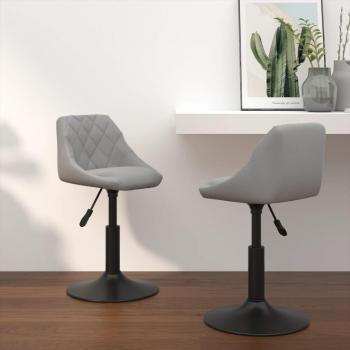 VidaXL Chaises pivotantes à manger lot de 2 Gris clair Velours, chaise, fauteuil, chaise de salle à manger, chaises, fauteuils 335327