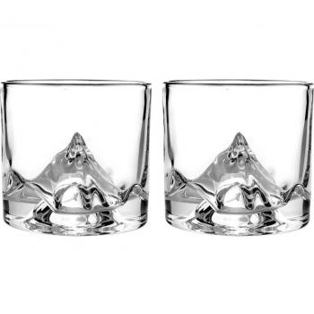 LIITON Whiskyglas »K2«, (Set, 2 tlg.), dicker Glasboden als Bergmotiv