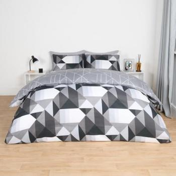 Geometric Reversible Duvet Cover Set - Single