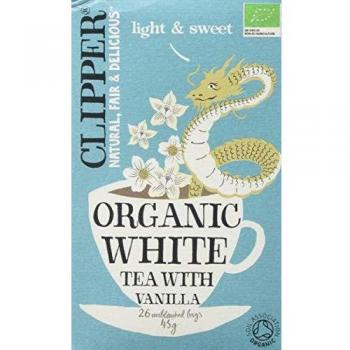 Clipper Organic White Tea with Vanilla 26 Tea Bags (Pack of 6)