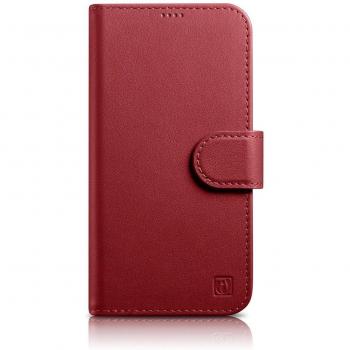Cover Smartphone iPhone 14 2in1 Flip Case con Portafoglio, Pelle Rosso
