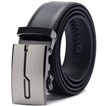 TANGCHAO Premium Ledergürtel für Männer – 35 mm breite, 115 cm lang – Schwarz – automatische Schließmechanik mit Ratsche – Ideal für Business‑Outfits