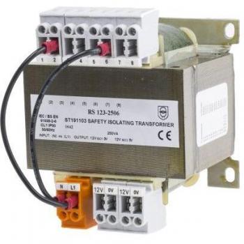 Transformador de Carril DIN 250VA 2x12V AC
