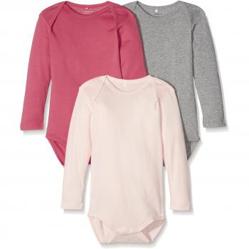 NAME IT Nitbody 3p Ls Solid M G Noos, Body para Bebés, Multicolor