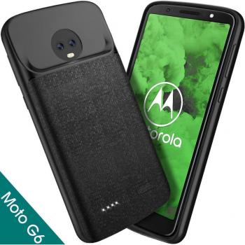 NEWDERY 4000mAh Battery Charger Case for Motorola G6 - Black