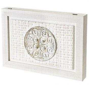 Cuadro cubrecontador shabby chic lienzo blanco 50x35 cm