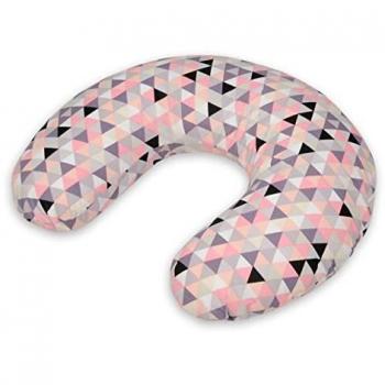 Coussin soutien tête motifs triangles roses