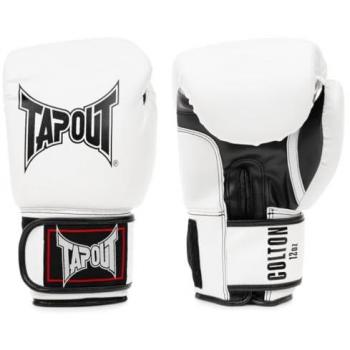 Guantes de Boxeo Tapout Colton 14 Oz de Cuero Sintético Blanco