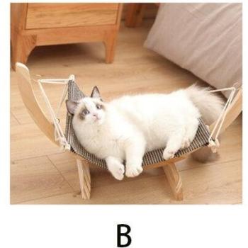Cama de Lana para Gatos con Estructura de Madera