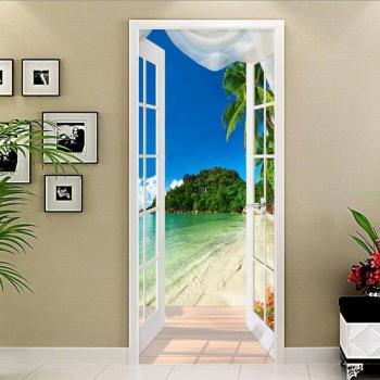 Papel Tapiz Autoadhesivo 3D para Sala de Estar - Diseño Costero