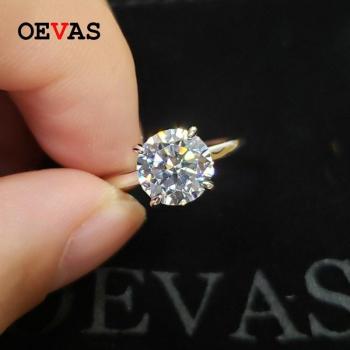 Anillos de compromiso de diamantes de alto carbono para mujer en plata esterlina 100%