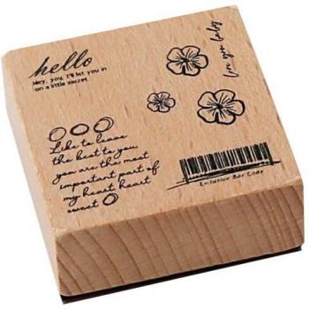 Sello de madera para scrapbooking Serie Flor Retro