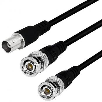 BNC Splitter 1 vers 2 – Cordon Femelle-Mâle pour Équipement Vidéo