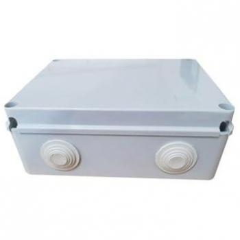 Caja de conexión estanca rectangular IP55/IK07 240x190x90mm con tapa de cierre con tornillos fabricada en termoplástico color gris
