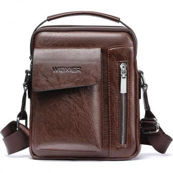 Männliche Schultertasche aus Leder
