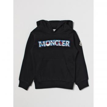 Felpa con cappuccio in cotone Moncler Enfant Blu Taglia 14