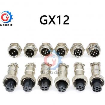 12mm GX12 Aviation Socket Plug Set - 2 to 7 Pin Connectors
