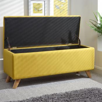 Secreto Ottoman Storage Bench - Lemon Drop