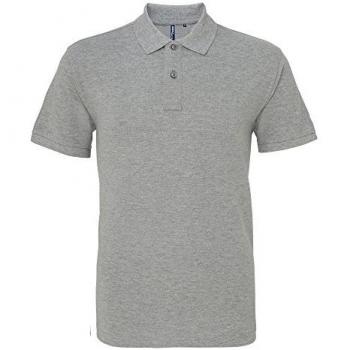 Asquith & Fox Herren Basic Poloshirt Kurzarm (Heather) Grau 4XL