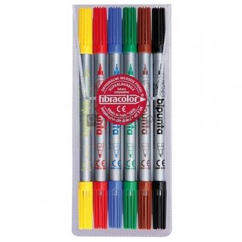 Pisaki Fibracolor DOUBLE POINT 6 sztuk