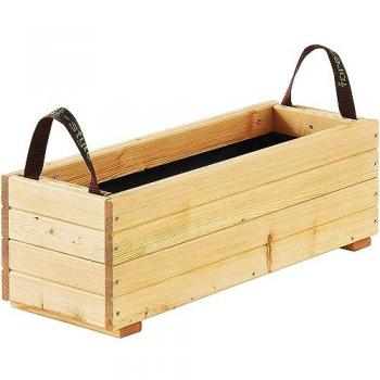 Verde Elegante: Jardinera de Madera Melesé en Tono Beigio