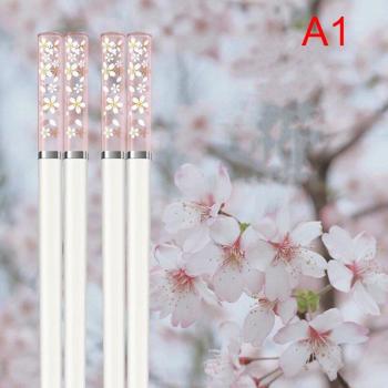 Amber Cherry Blossom Metal Chopsticks