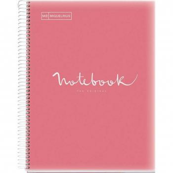Cahier A4 80 pages petits carreaux couverture rose à spirale Miquelrius