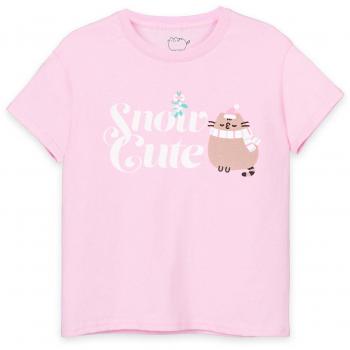 Girls' Pusheen Short Sleeve T-Shirt in Snow Pink 9-10 Years