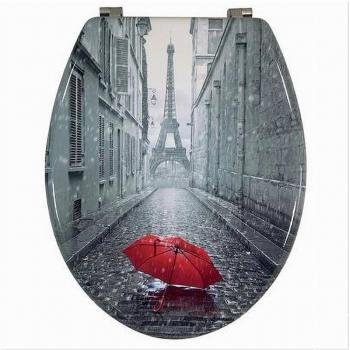 Copriwater Universale in MDF con Stampa Ombrello Parigi 52966a