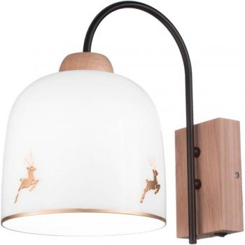 Applique murale Chalet KOLARZ, bianco/cervo dorato, larghezza 19 cm