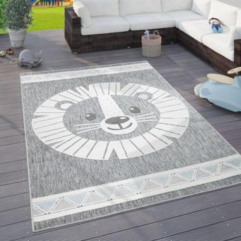 Paco Home Tappeto Outdoor per Cameretta – 140x200 cm – Grigio