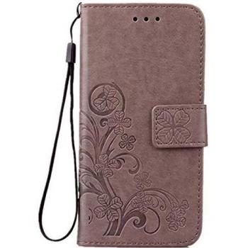 Luxus Tasche für iPhone SE 2020 4.7 Graue Lederhülle