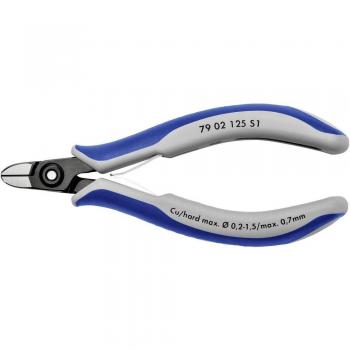 KNIPEX Präzisions-Elektronik-Seitenschneider mit Mehrkomponenten-Hüllen brüniert 125 mm