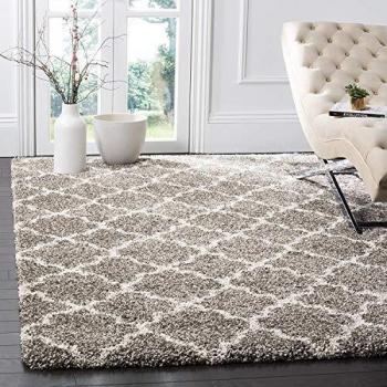 Hudson Shag Power Loomed Rug, 3' x 5', Gray/Ivory