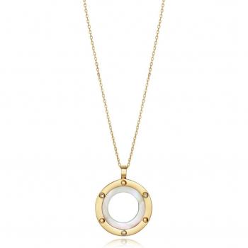 Collar Viceroy Air IP dorado con resina blanca