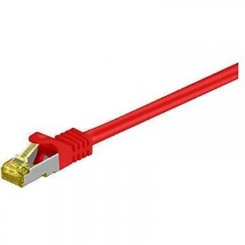 Patch Cable RJ45 Cat 6A Goobay 500 MHz con Cavo Grezzo Cat 7 Rosso, Guaina LSZH, Rame