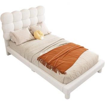 Canapé-lit MODFU 90/180x190 cm, USB intégré, velours gris, avec poche de rangement