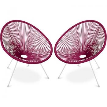 Fauteuils Acapulco - Duo - Nouvelle Édition Violet - Base Blanche