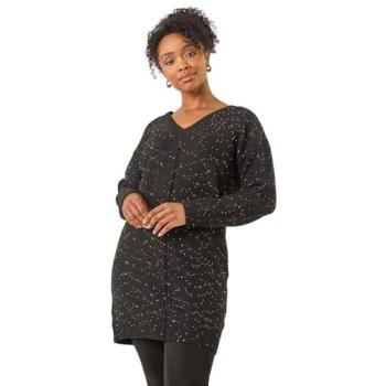 Jupe en maille noire à col en V pour femmes petites