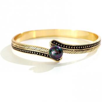 Pulsera Hawaiana Say Hello Negra con Goteo Gris