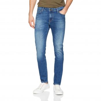 Lee Malone, Jean Skinny Homme, Bleu (Blue Drop Em), W31/L30