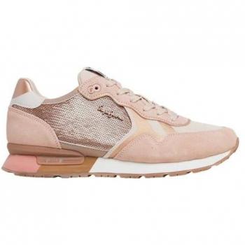Baskets basses Pepe Jeans en cuir rose