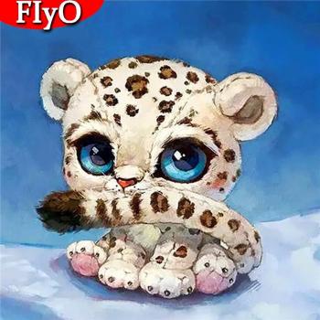 Snow Leopard Mosaic Diamond Wall Art Set