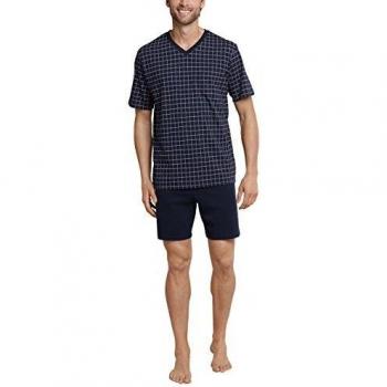 Schiesser Herren Kurzschlafanzug, Blau, 62 EU