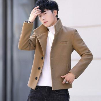 Chaqueta corta de lana para hombre, solapa simple, ajuste slim, otoño-invierno, talla M-3XL T168