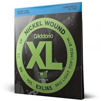 D'addario And Co Cordes guitares basses 4/ EXL165 NICKEL WOUND LONG SCALE REGULAR LIGHT TOP 45-105